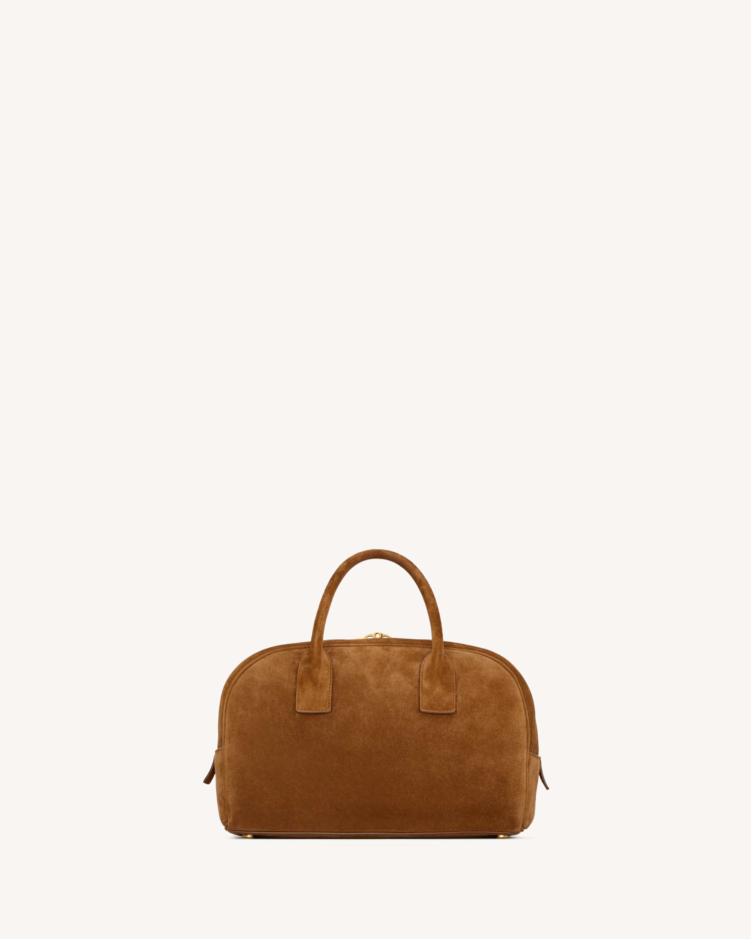 Сумка SAC DE JOUR Boston из замши - малая Saint Laurent, коричневый — фото 3