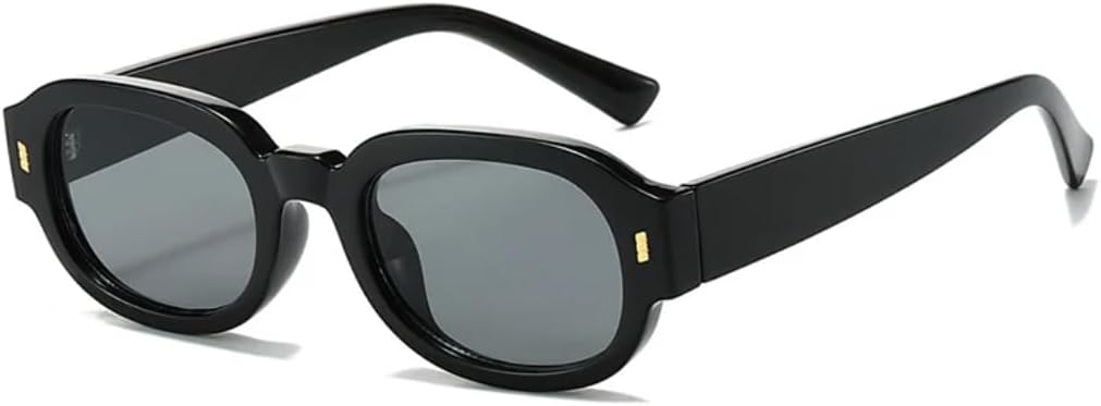 

Модные солнцезащитные очки с градиентным покрытием для мужчин и женщин, обеспечивающие защиту от УФ-излучения UV400, в стиле ретро, ​​с эффектом геля, овальной формы UUPTTPL, Black Gray