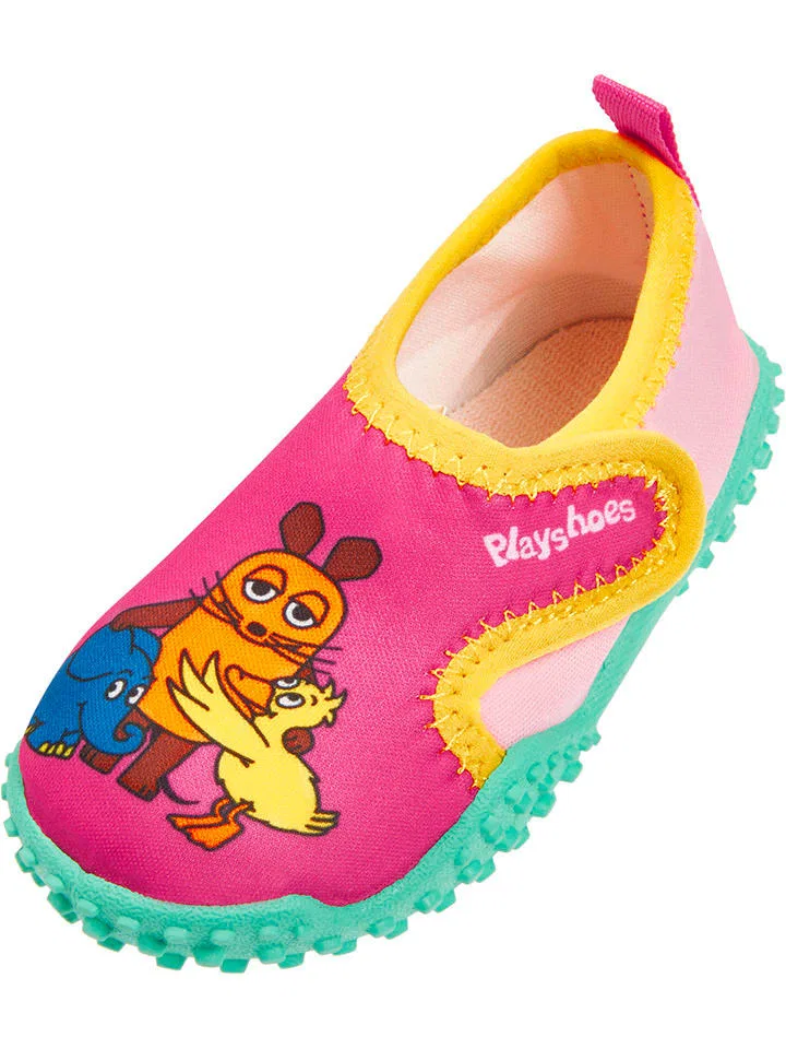 Тапочки для бассейна с защитой от солнца, Playshoes, розовый/бирюзовый — фото 4