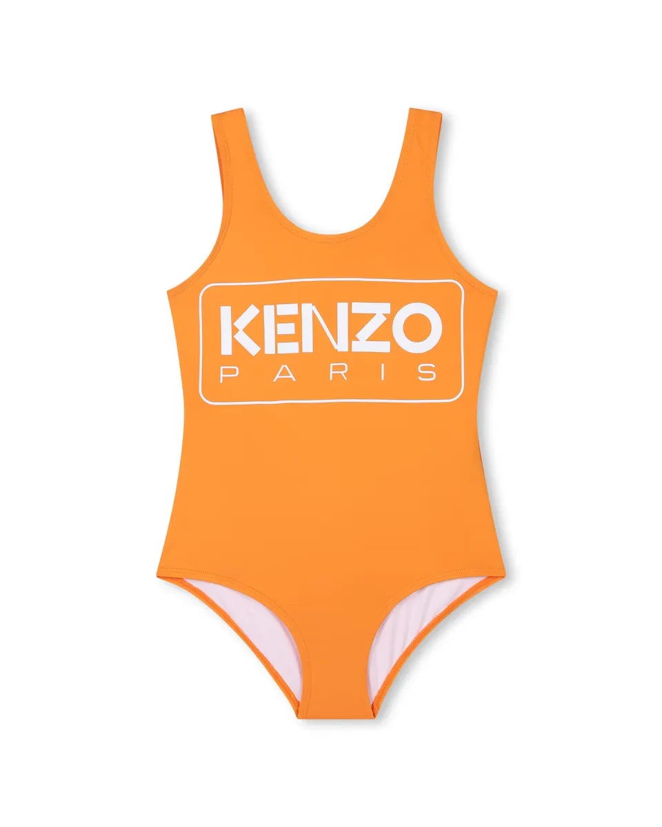 

Девичий купальник оранжевого цвета на бретелях Kenzo Kids, оранжевый