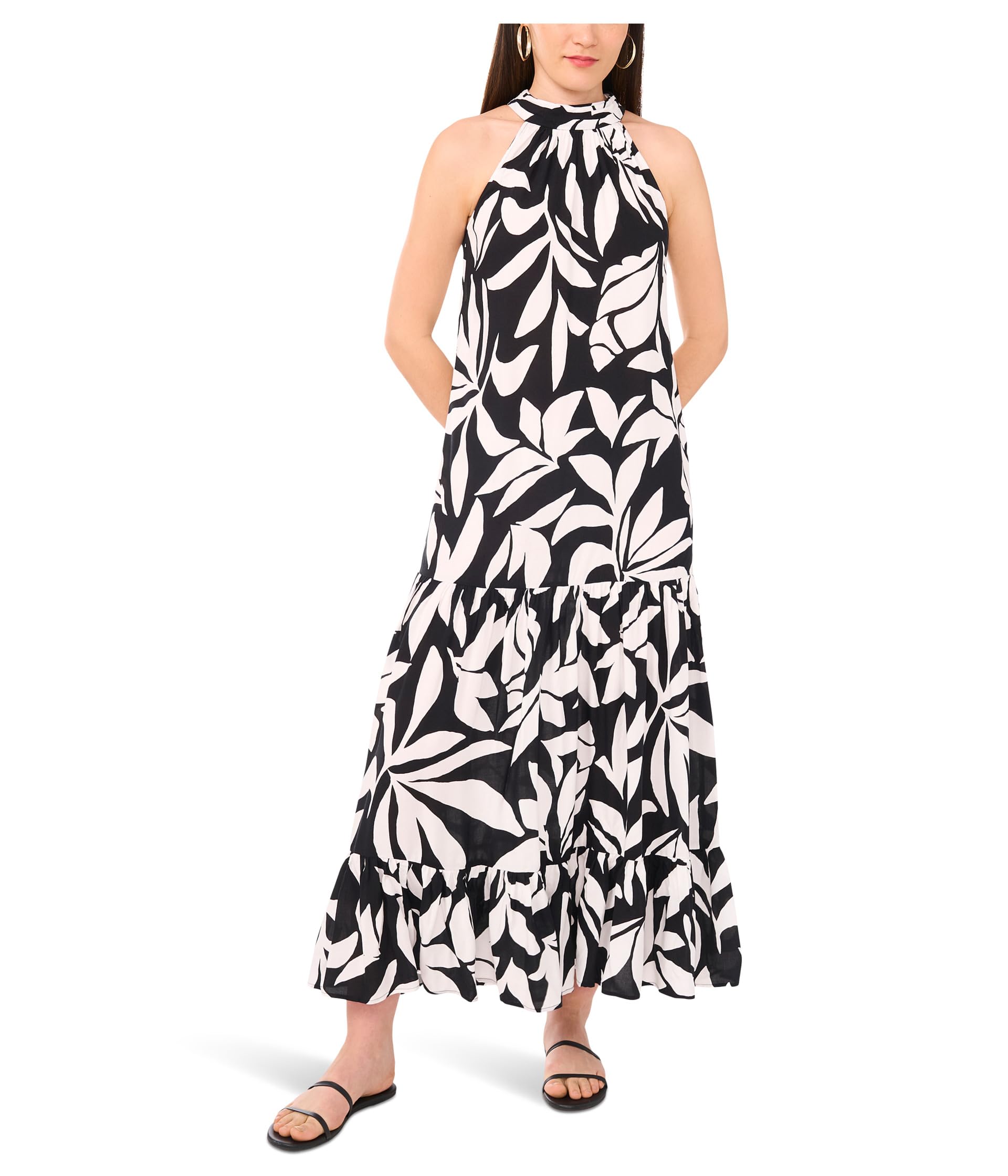

Платье Vince Camuto Oscar Neck Tiered Maxi Dress, Rich Black 1