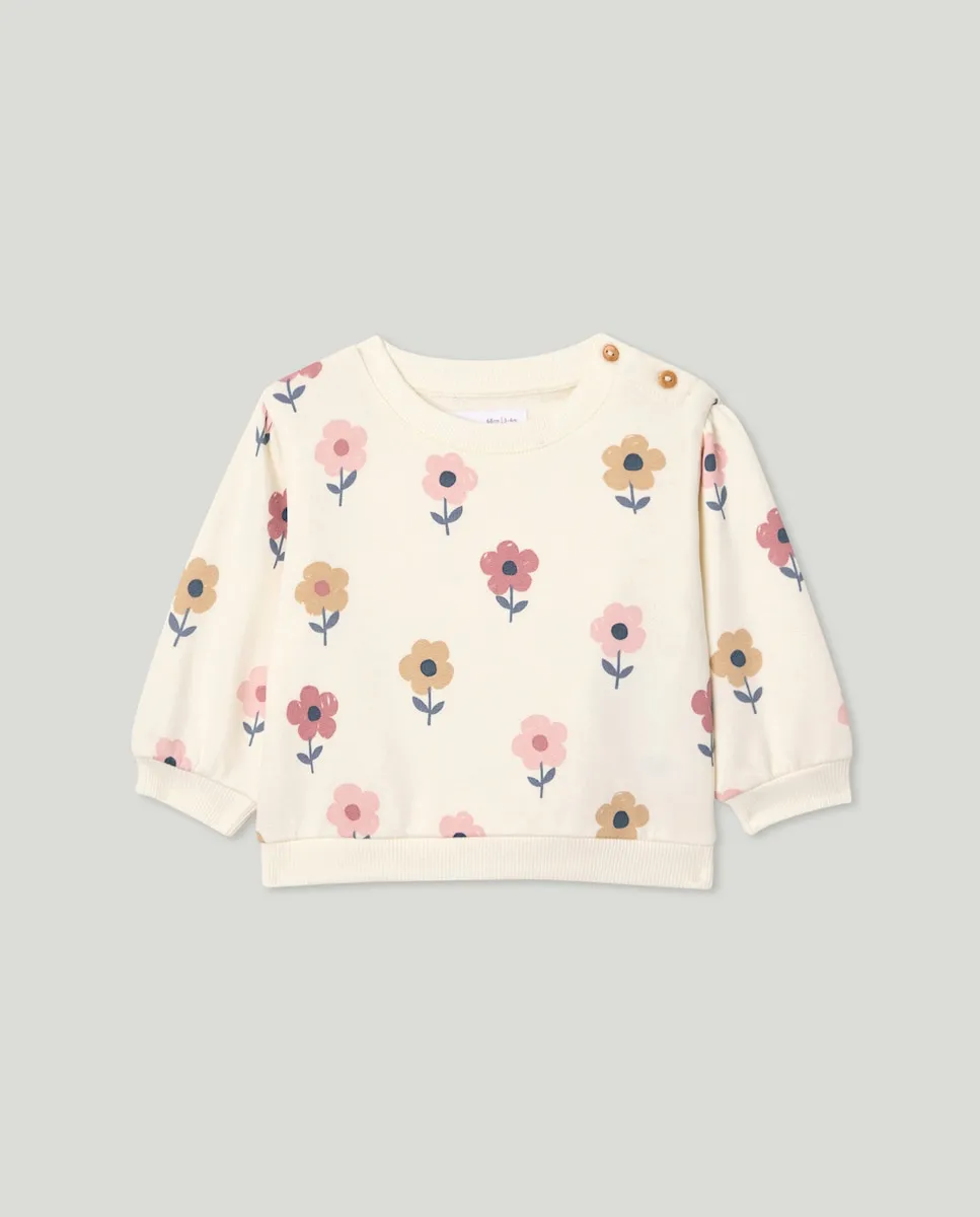 

Свитшот с круглым вырезом, полностью с принтом Baby El Corte Inglés, бежевый