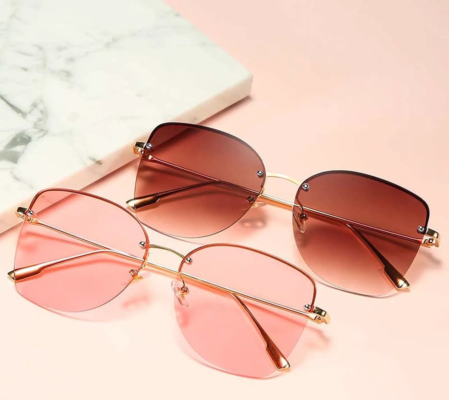 

Ретро-солнцезащитные очки в полуободковой оправе для женщин, металлические, модель 2027 года, для уличной стрельбы, пляжа (цвет: D, размер: средний) MTZJH, D