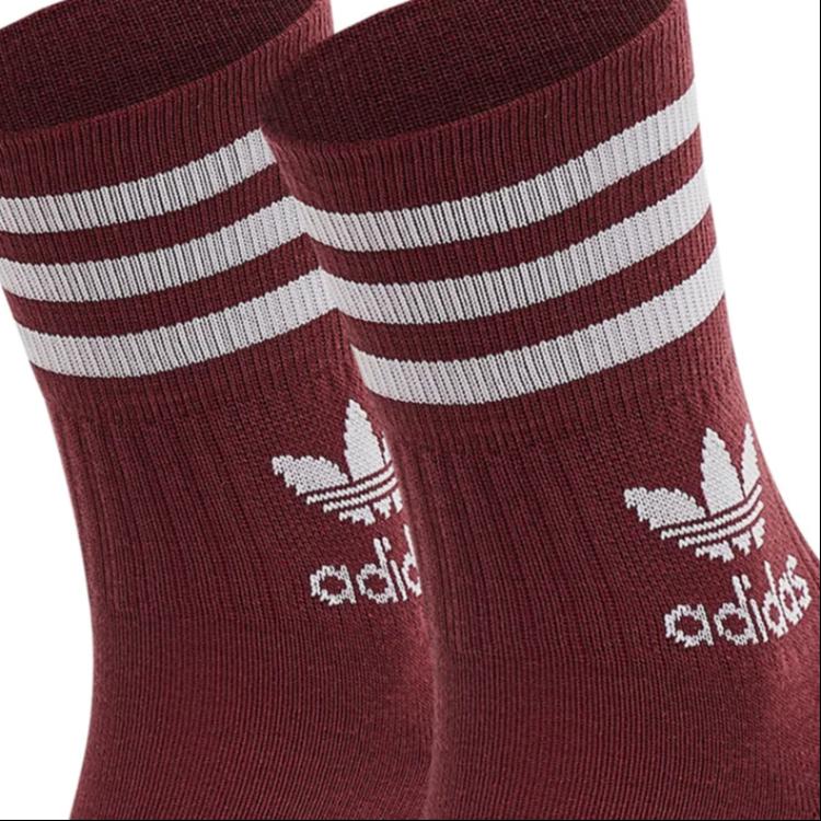 Носки до середины икры Унисекс 3 пары Adidas Originals, 3 пары (Белый+Фиолетовый+Темно-красный) — фото 4