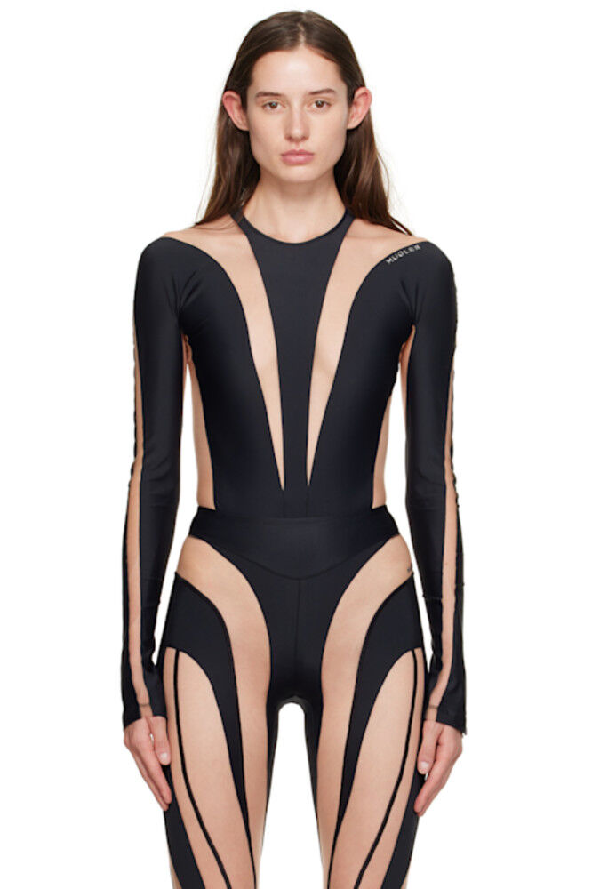 

Черный Иллюзионный Боди Mugler