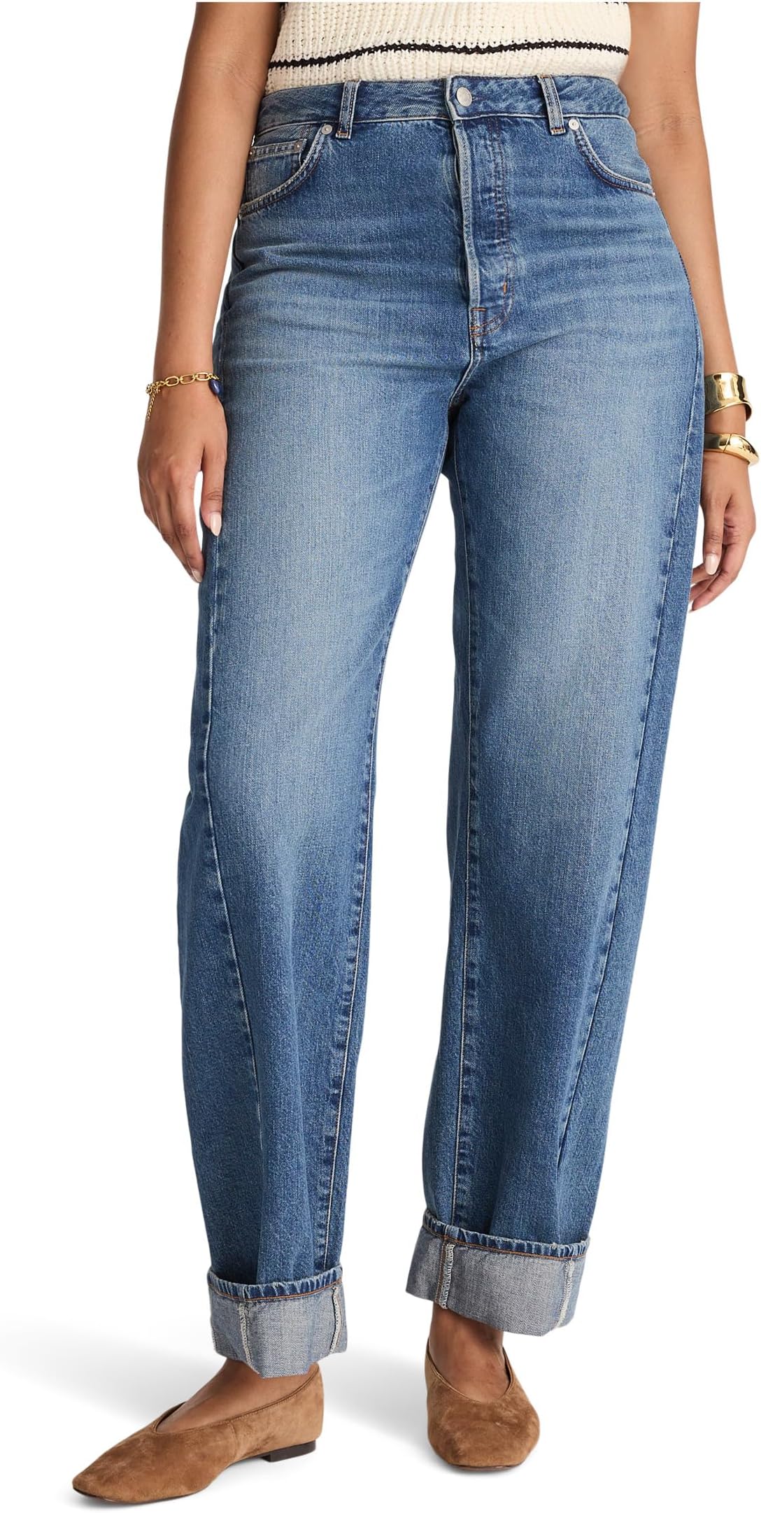 

Джинсы Madewell Pieced Barrel With Cuff In Mosby Wash, цвет Mosby Wash