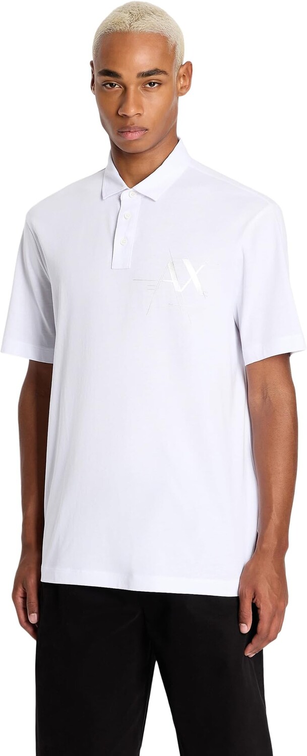 

Рубашка-поло Metallic AX Logo Polo Armani Exchange, белый