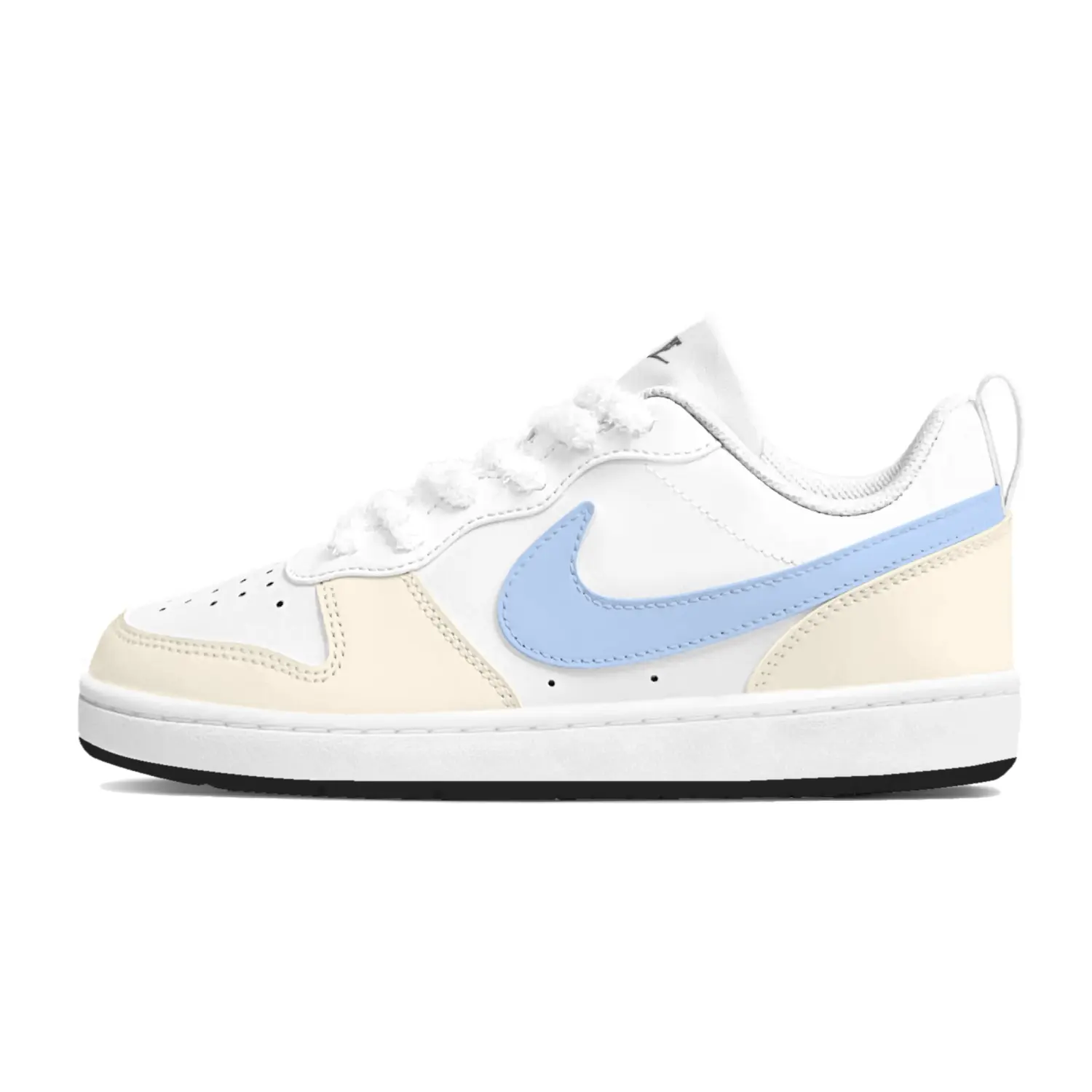 Низкие детские кроссовки для скейтбординга Court Borough Sea Salt Cheese для подростков Nike, кремовый/желтый — фото 2