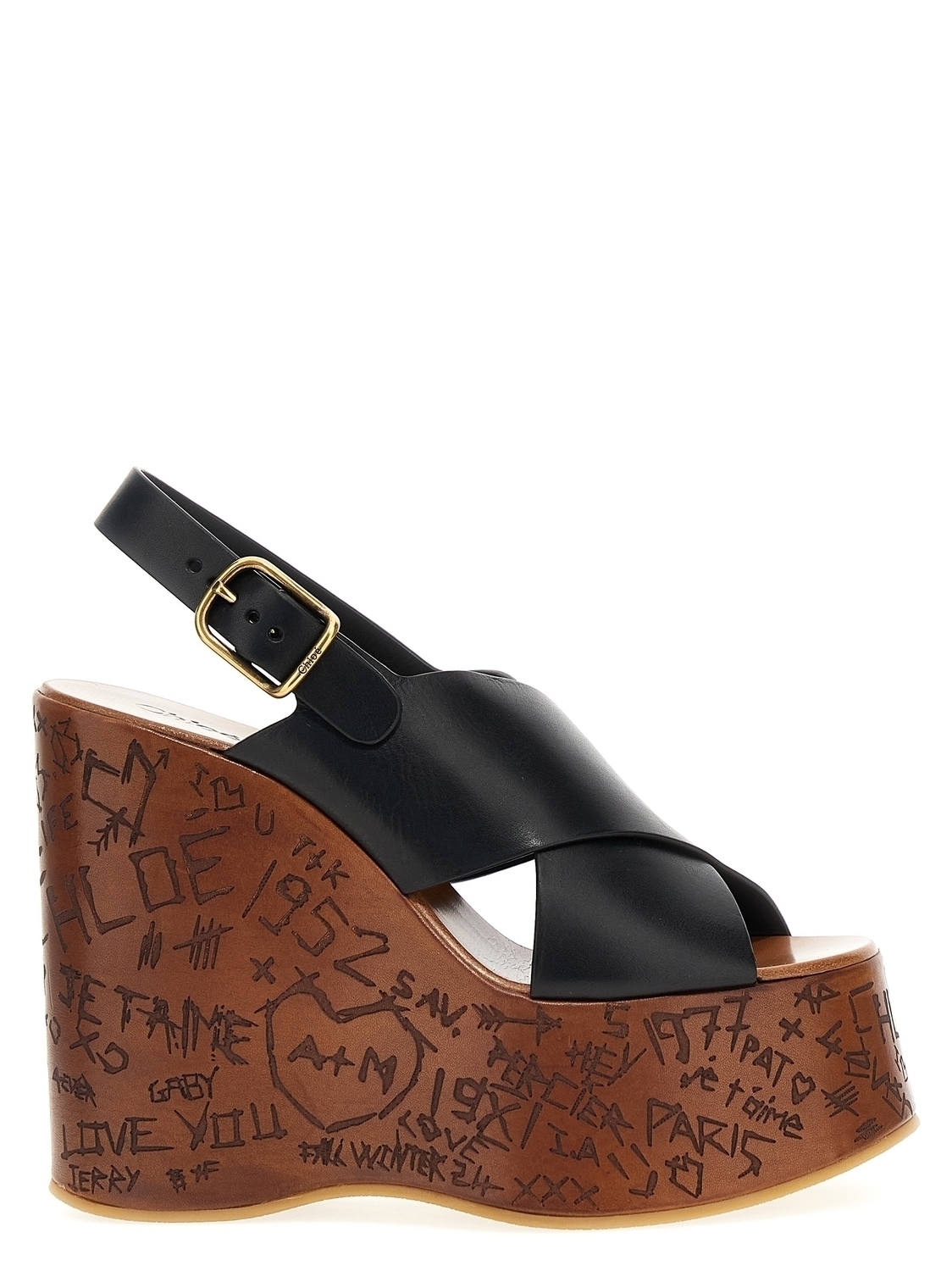 Босоножки на танкетке 'Maxime' CHLOÉ, черный