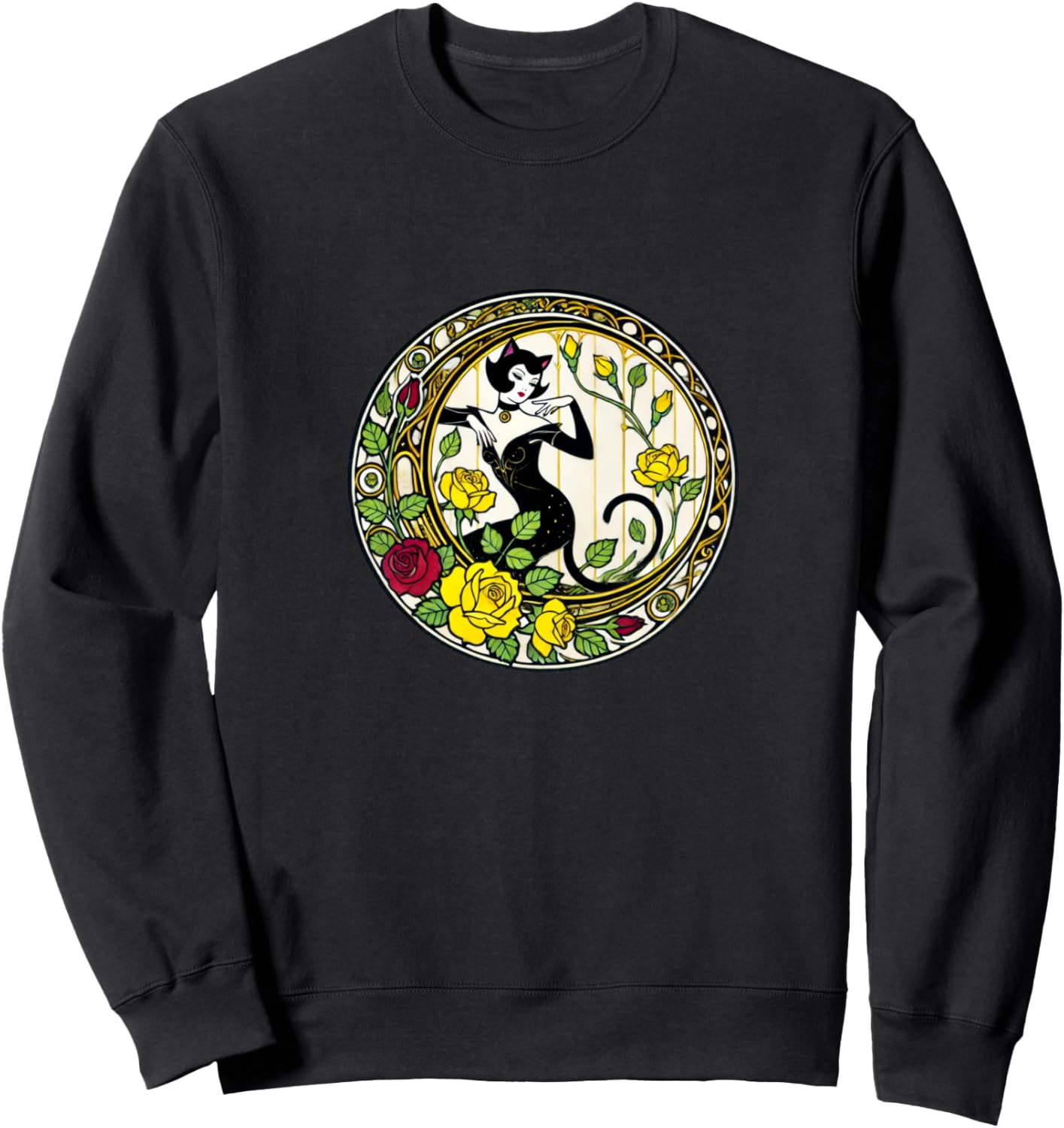 

Толстовка с изображением девушки в стиле пин-ап с черной кошкой Vintage Cat Lovers Snugg