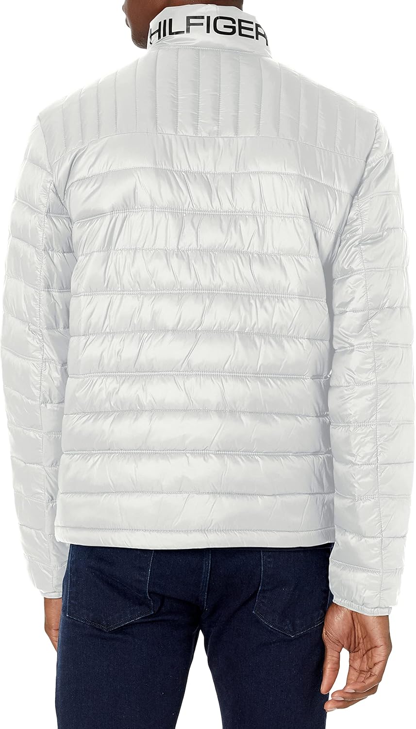 Мужская стеганая куртка Tommy Hilfiger с вышитым логотипом, Ice Colorblock — фото 2