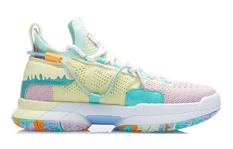 Li-Ning Young Подкладка: износостойкие, дышащие баскетбольные кроссовки средней высоты, неоново-зеленый цвет — фото 3