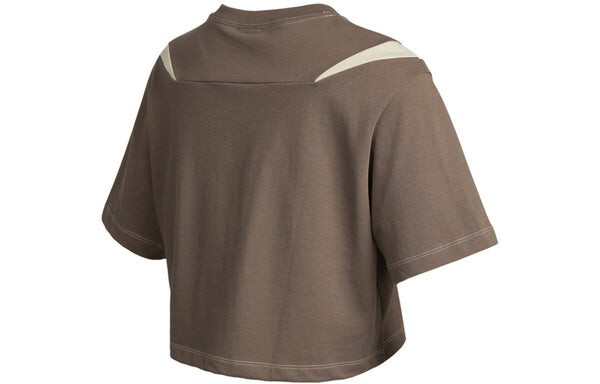 Футболка (WMNS) Nike AS W Nike Sportswear SWSH GX MOD CROP SS T IRONSTONE, коричневый — фото 2