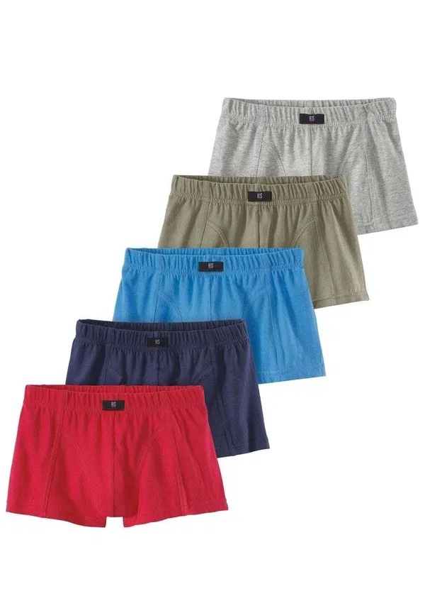 Трусы 5 pack H.I.S, красный/синий/хаки/морской/серый меланж