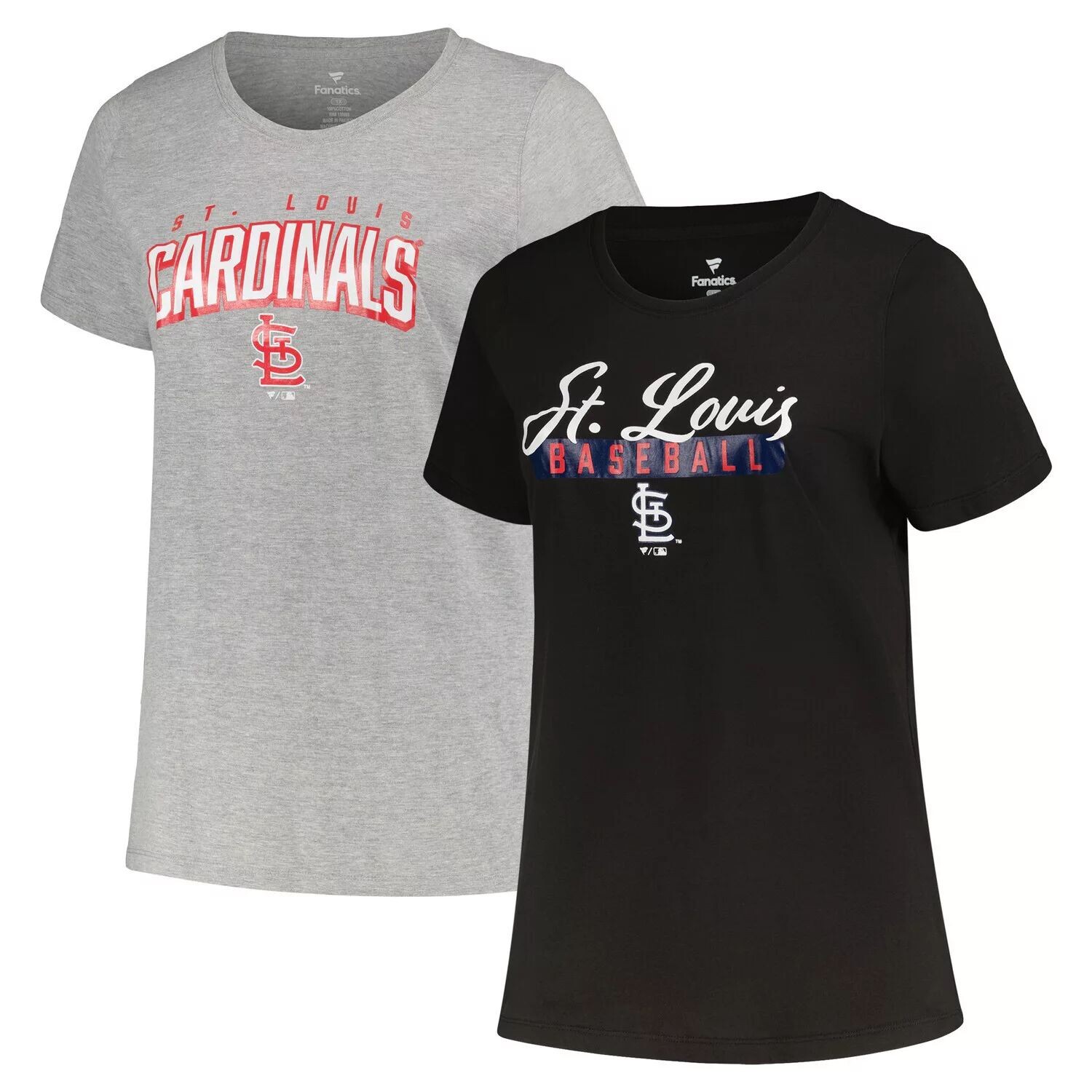

Набор женских футболок Profile Black/Heather Grey St. Louis Cardinals Plus Size