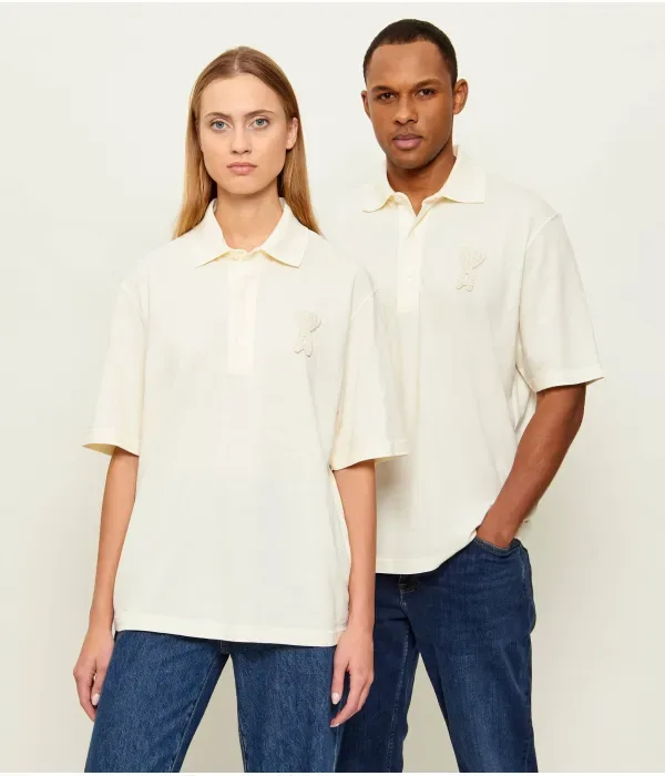 Полюс loose fit Ami Paris, кремовый