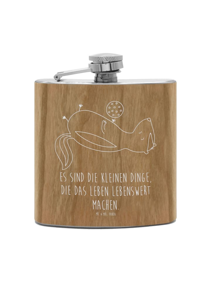 

Mr. & Mrs. Panda Фляжка Flachmann Bär Flugzeug ohne Spruch in Braun
