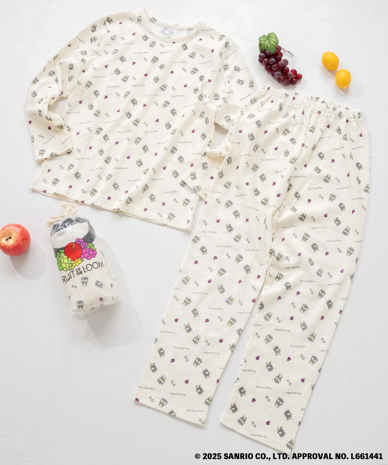 Детский комплект пижамы Fruit of the Loom с Sanrio, 2 предмета, чёрный
