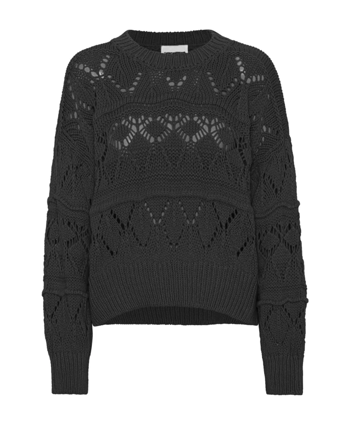 

Черный хлопковый свитер с оригинальным узором Americandreams, черный