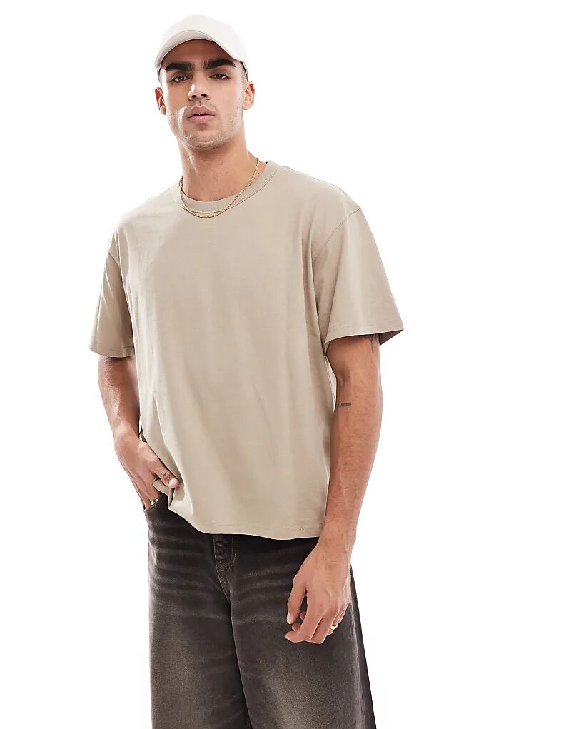 

Свободная футболка бежевого цвета Jack & Jones