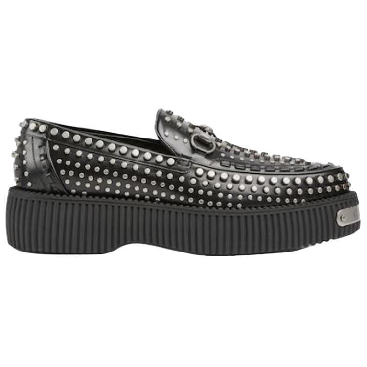 GUCCI Horsebit кожаные лоферы 53 см мужские черные — фото 3