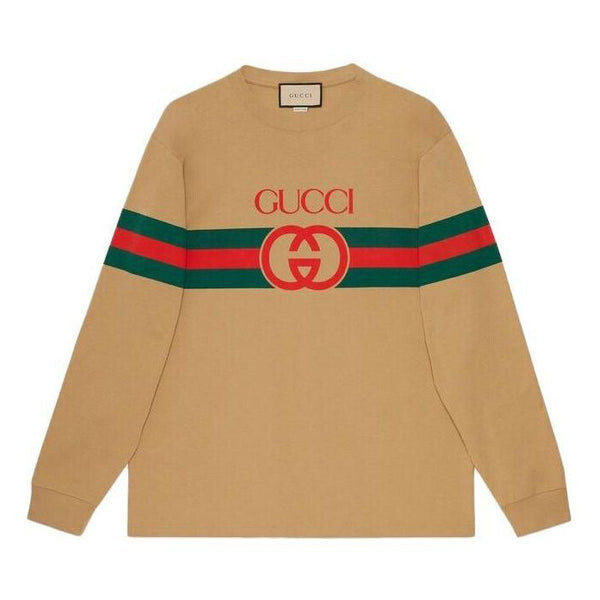 

Рубашка Gucci Long Sleeve New Logo T-Shirt 'Camel', цвет camel
