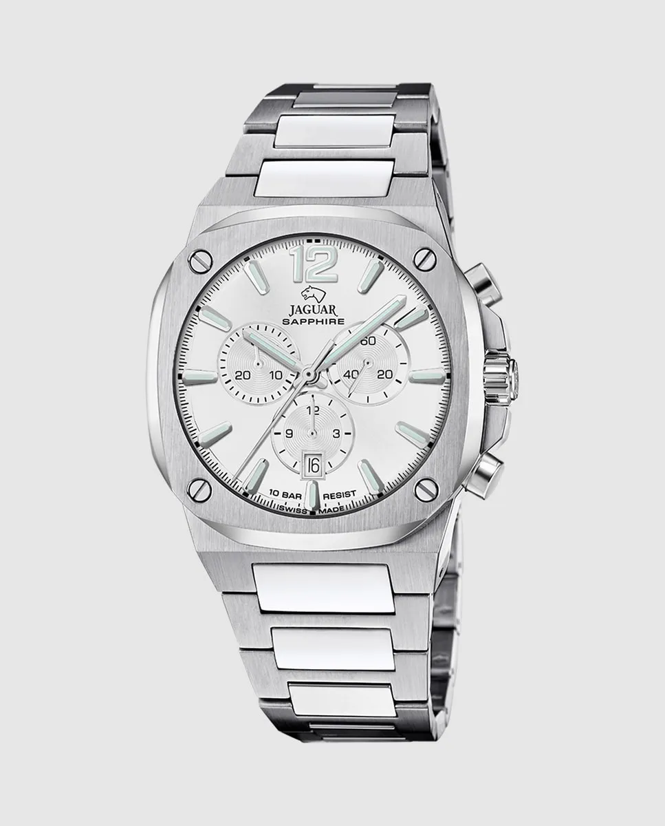 

J1025/4 швейцарские мужские часы Rondcarre из серебристой стали Jaguar, серебряный
