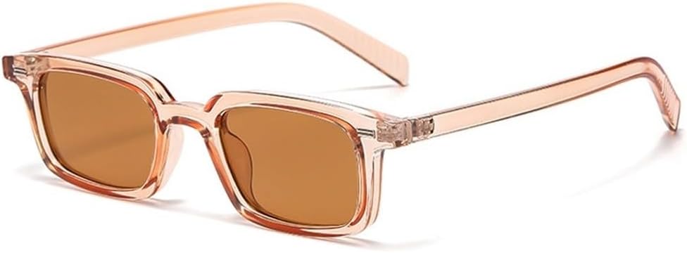 

Модные маленькие прямоугольные солнцезащитные очки для женщин, конфетные оттенки, защита от УФ-излучения UV400, ретро-заклепки, мужские панк-солнцезащитные очки SKFGNX, Champagne Tea