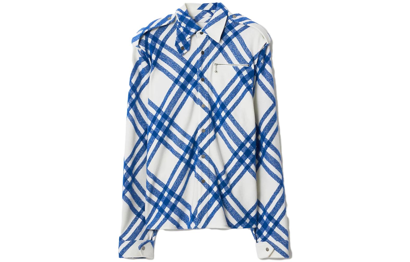 Рубашка Burberry Винтажная шерстяная клетчатая, Рыцарский синий — фото 2