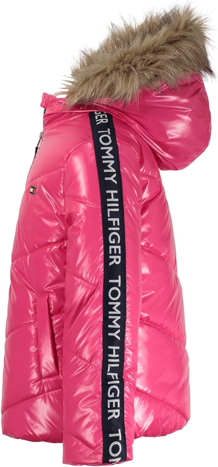 Женская стеганая куртка Tommy Hilfiger Chevron (для детей старшего возраста), Fuchsia Purple — фото 2