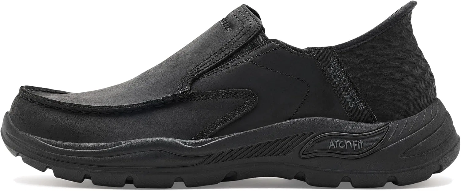 Мужские слипоны Skechers Arch Fit Motley - MiloSlip-On, Bbk Black Black — фото 4