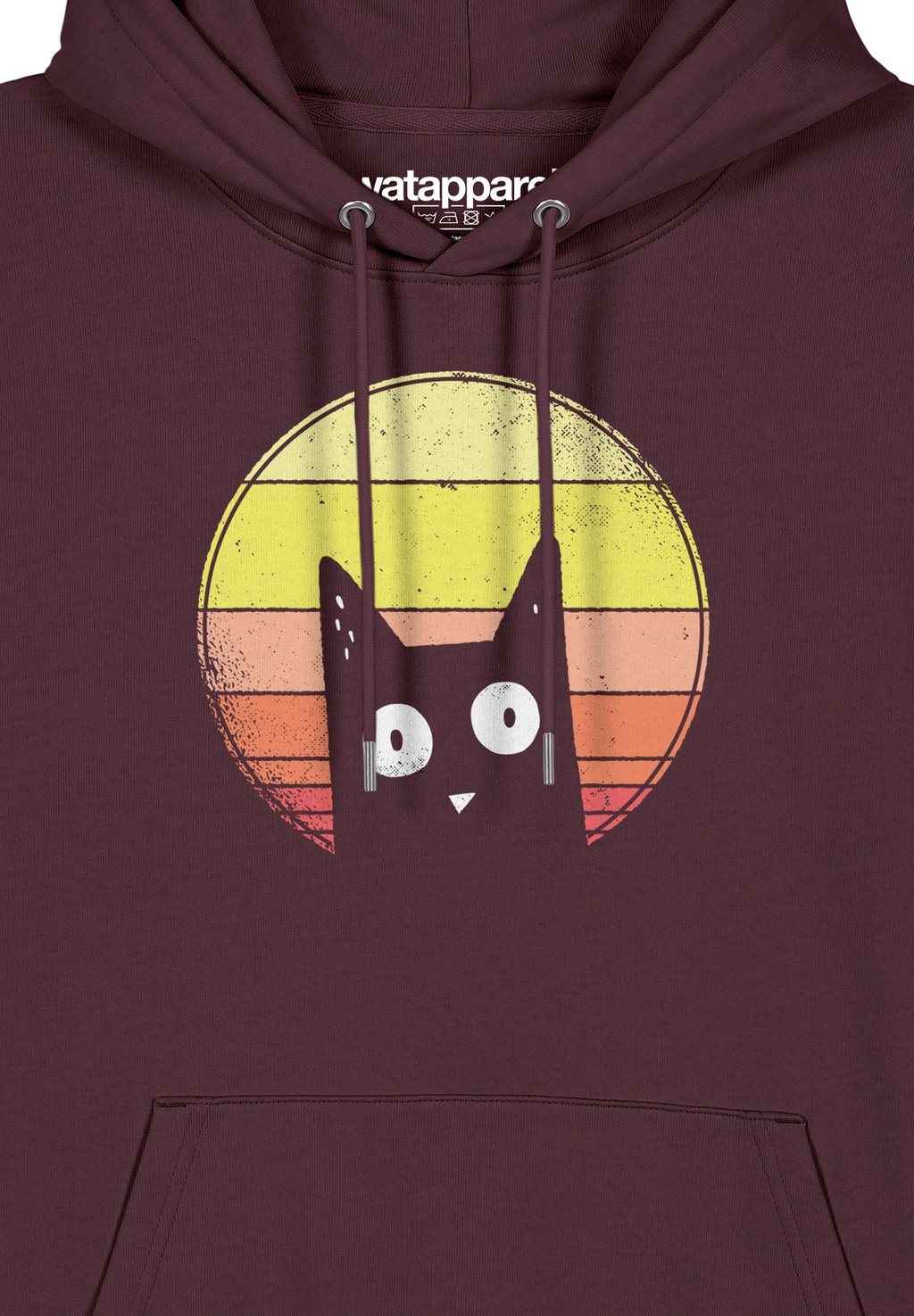 

Толстовка с капюшоном SUNSET CAT watapparel, темно-красный