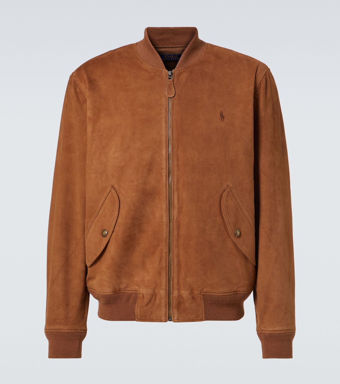

Кожаная куртка-бомбер с логотипом Polo Ralph Lauren, Country Brown