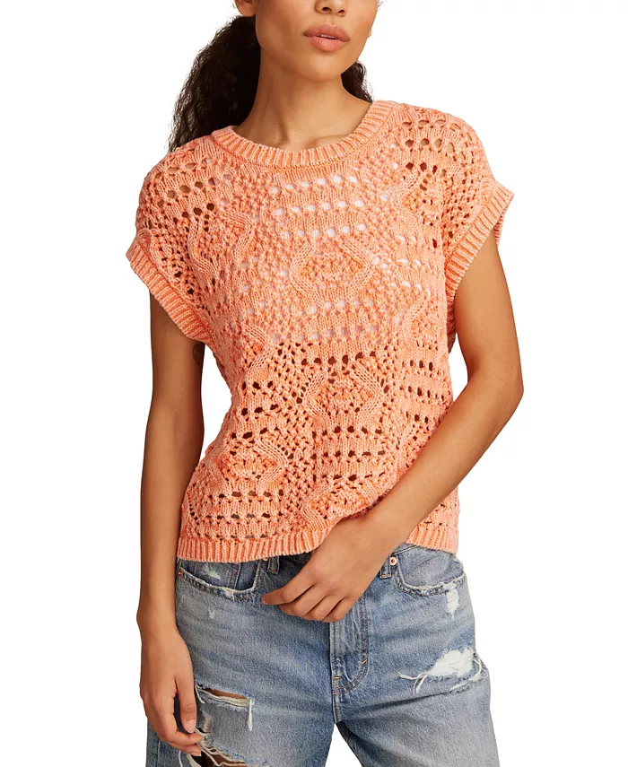 

Вязаный жилет крючком Lucky Brand, розовый