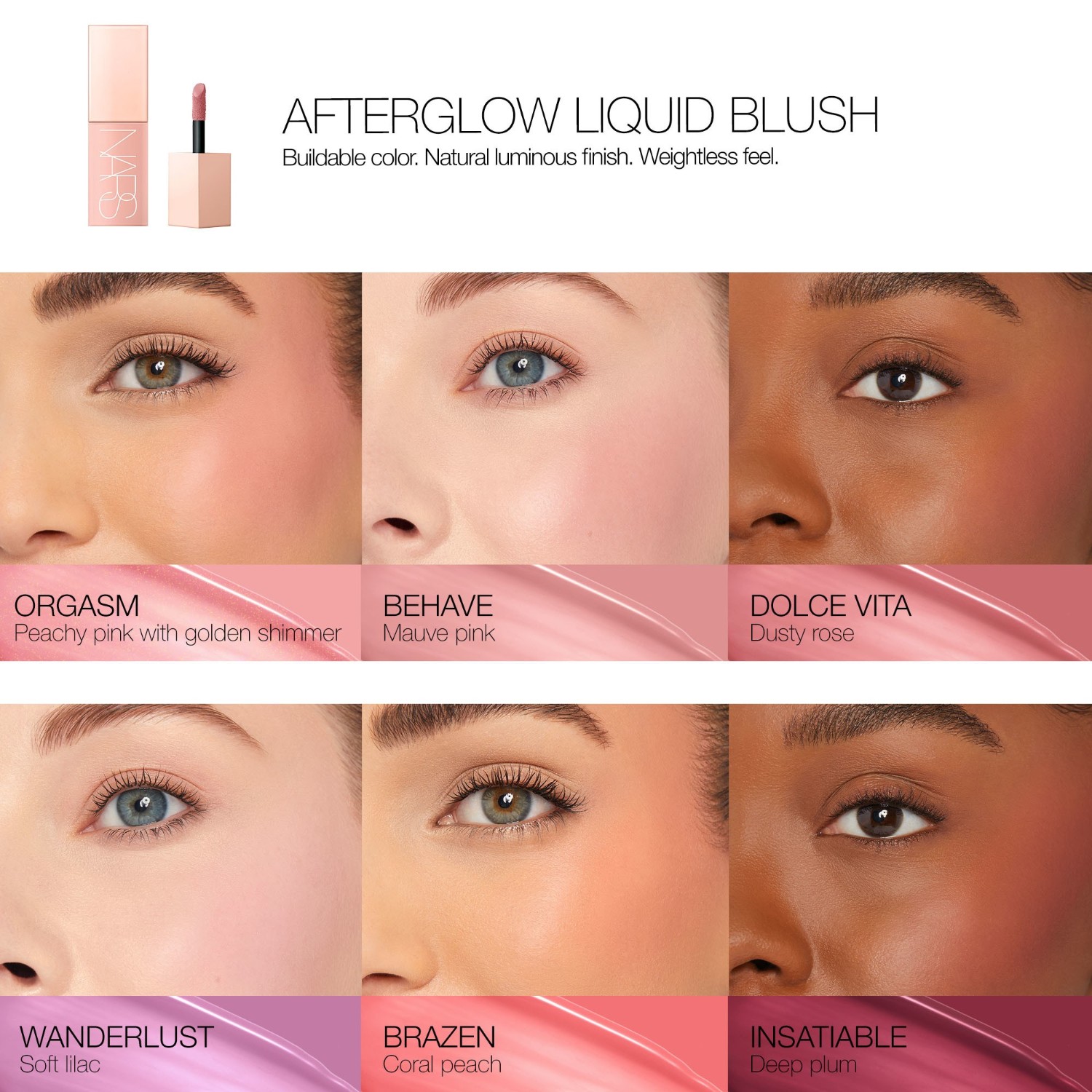Румяна afterglow liquid blush Nars, insatiable, объем 7 мл — фото 4