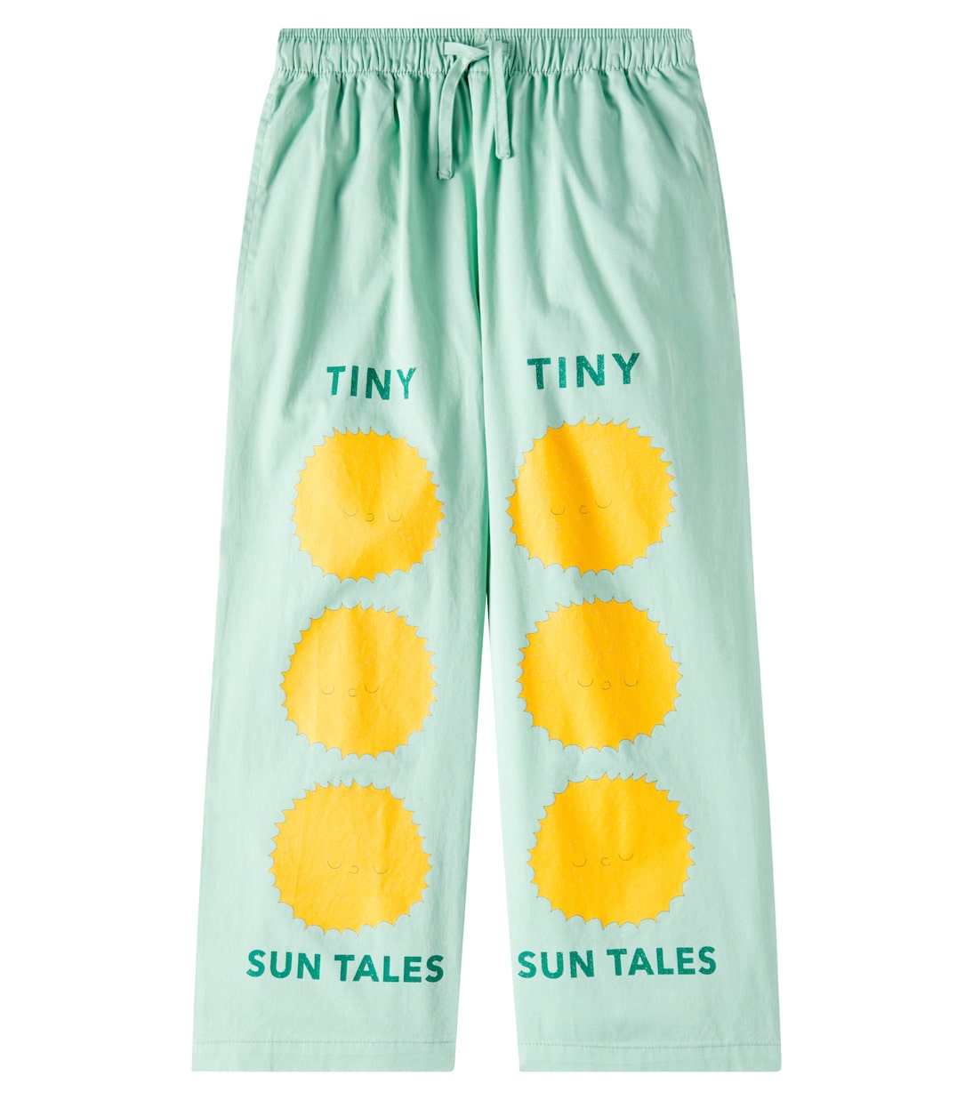 

Прямые брюки из хлопка с принтом Sun Tales Tinycottons, Washed Emerald
