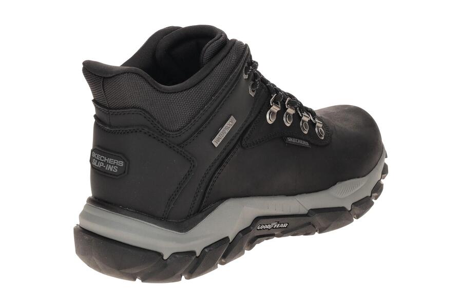 Кроссовки Skechers Santoro, черные, водонепроницаемые, слипоны — фото 4