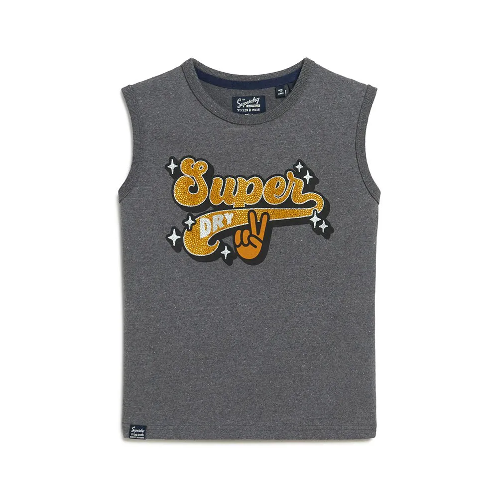 Футболка Superdry Retro Embellished, серый — фото 2