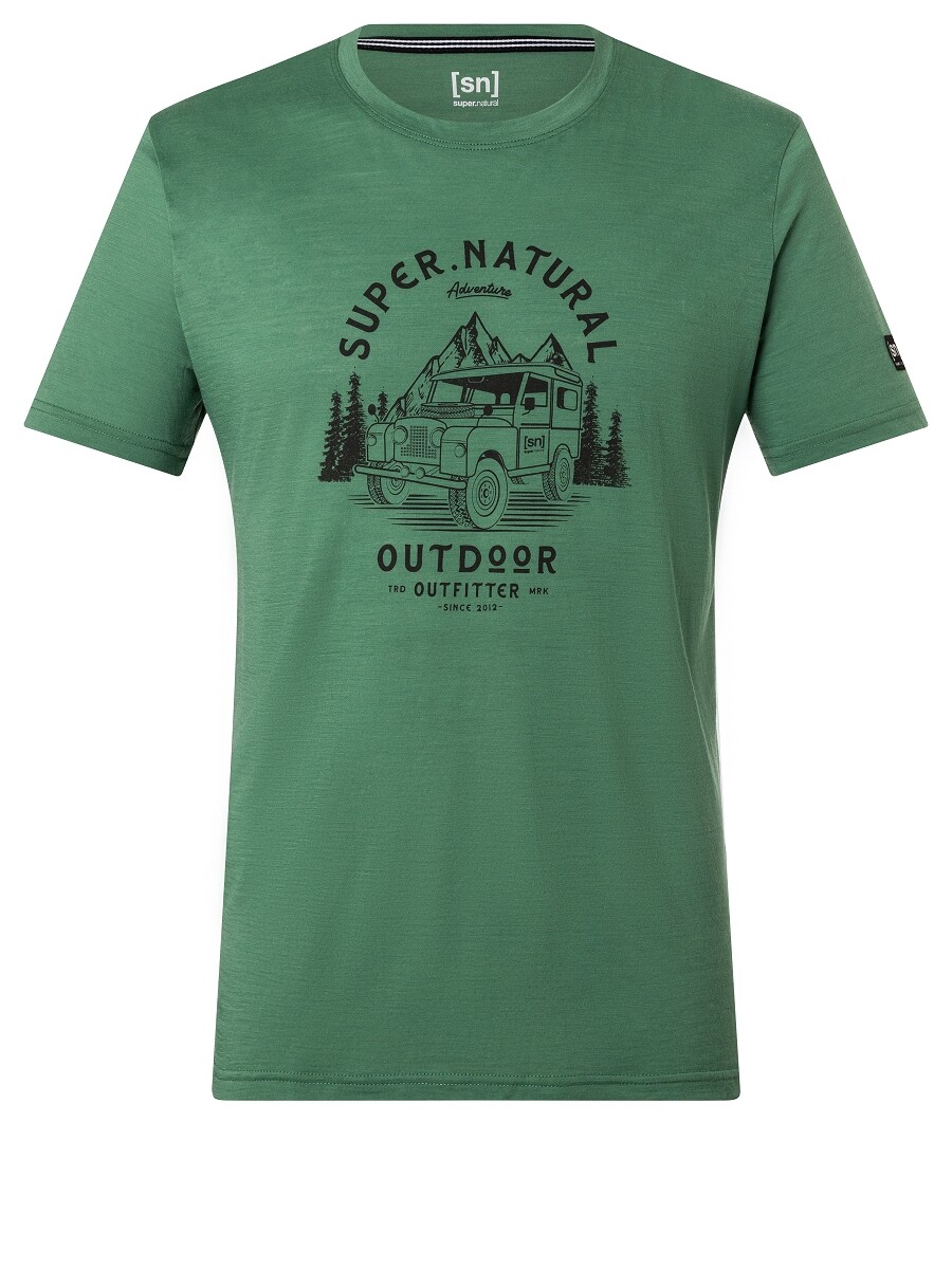 

Рубашка super.natural für Herren, kurzam aus Merino, зеленый