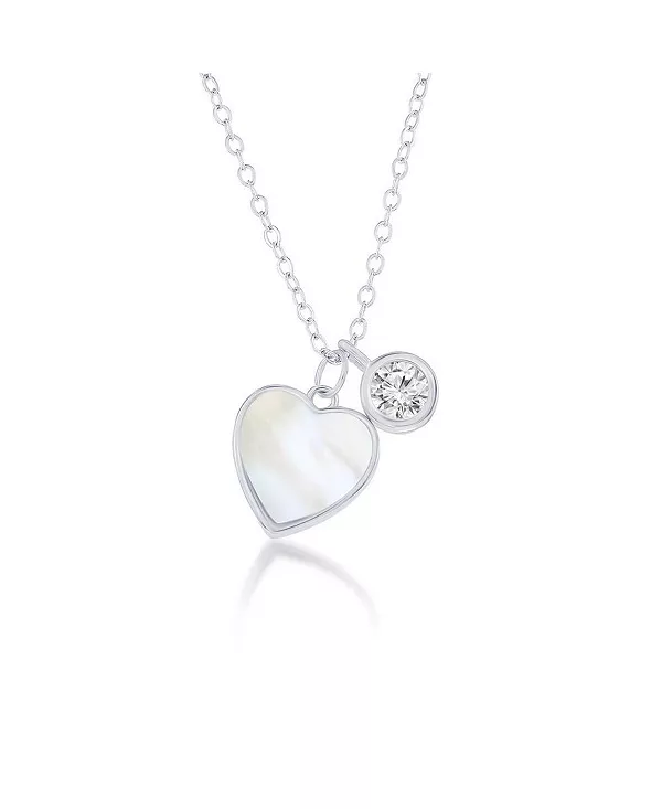 

Серебряное ожерелье в форме сердца с фианитами в оправе из стерлингового серебра Caribbean Treasures, silver