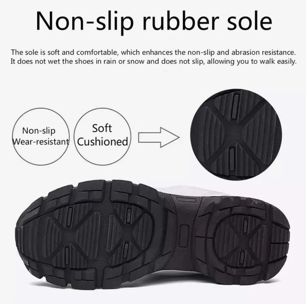 Уютные ботинки Asifn Herren Damen Stiefeletten Wasserdicht Anti-Rutsch Leichte, повседневные уличные ботинки Wandern Wandern Bequeme Schuhe, Black — фото 4
