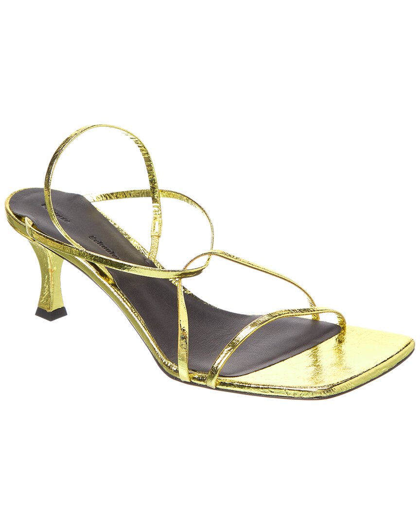 Proenza Schouler Metallic Leather Slingback Sandal, зеленый