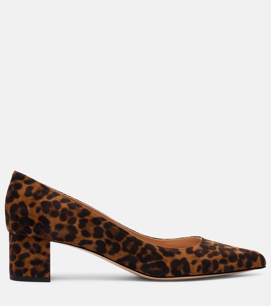 Туфли-лодочки Piper 45 из замши с леопардовым принтом Gianvito Rossi, Almond Leopard Print — фото 4
