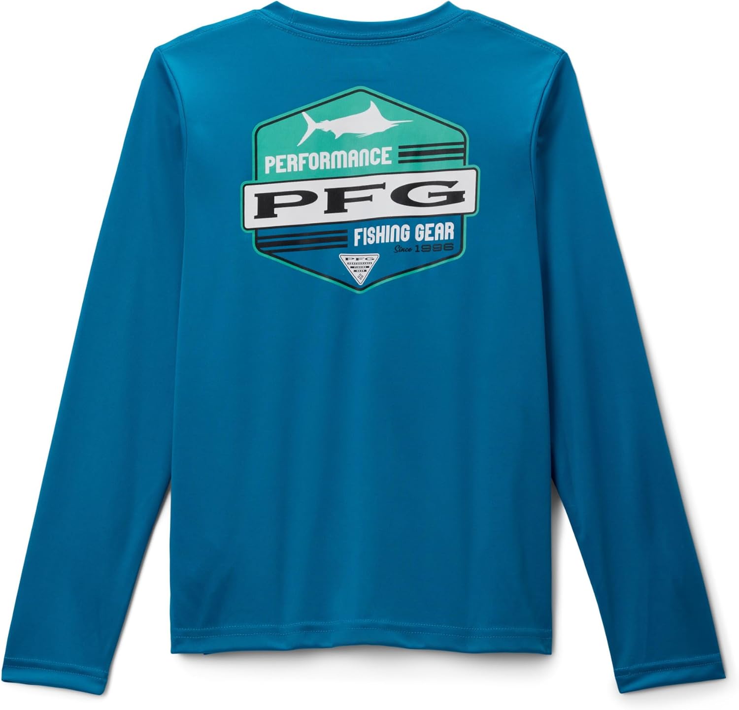Футболка Columbia Boys Terminal Tackle PFG High Side Long Sleeve, Blue Echo/Pfg High Side Marlin — фото 2