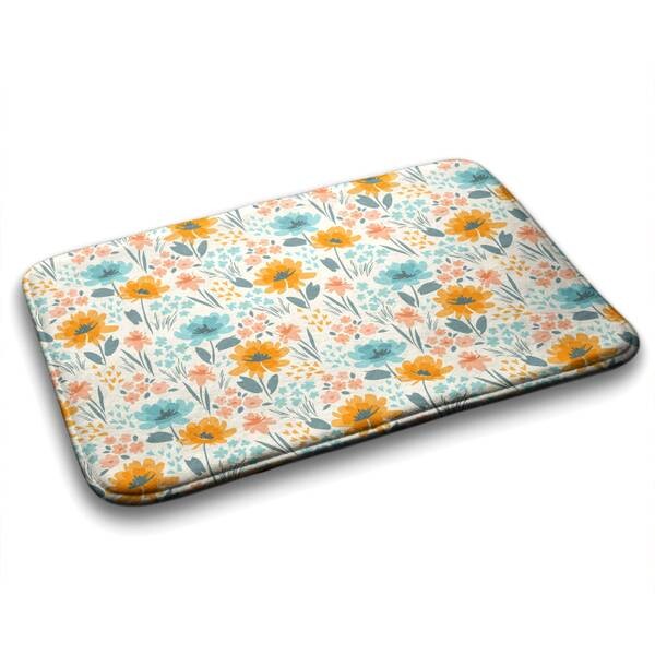 

Коврик для ванной Tulup Florales Muster, 90x1x90 см, желтый