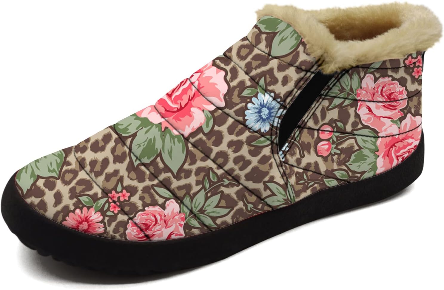 

Зимние ботинки с цветочным принтом для женщин и мужчин Ximem, розовый