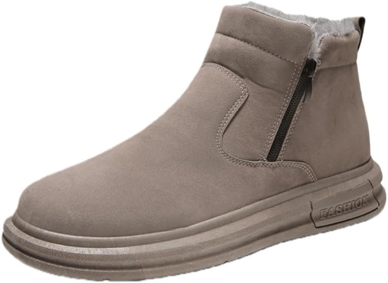 

Мужские теплые и удобные снежные ботинки Fusecottc с противоскользящей резиновой подошвой, обеспечивающие тепло осенью и зимой, кофейный