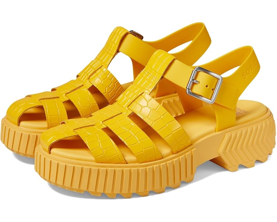 Туфли SOREL ONA Streetworks Fisherman Mid Sandal, цвет Yellow Ray/Pilsner
