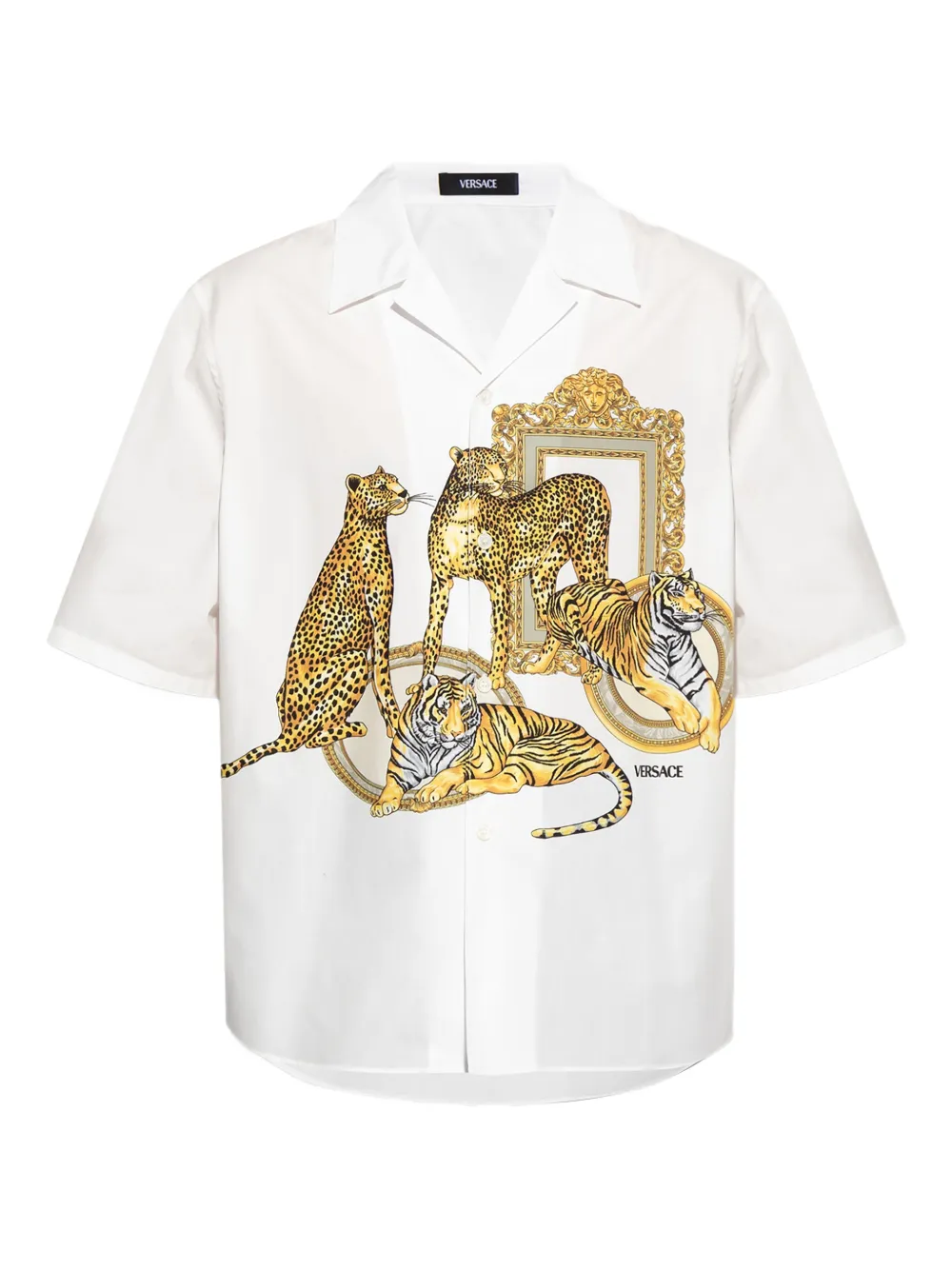 

Рубашка из хлопка с принтом VERSACE, белый