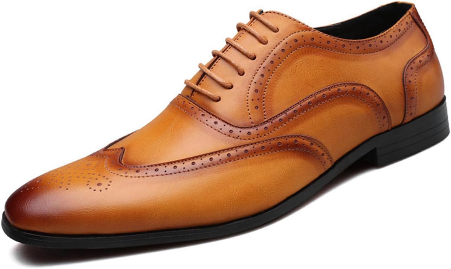 

Мужские туфли NIGXWNS, мода, деловые, свадебные, формальные, на шнуровке, с заостренным носком, классические кожаные повседневные оксфорды для мужчин, желтый